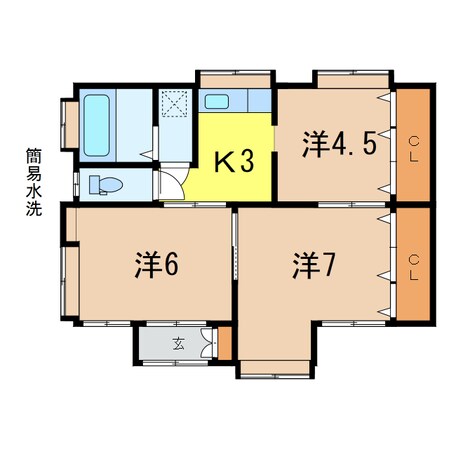 大街道南貸家 12-10の物件間取画像